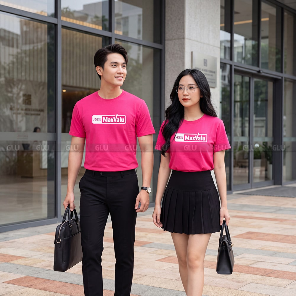 Áo thun cổ tròn may sẵn màu hồng nổi bật CT02022 1