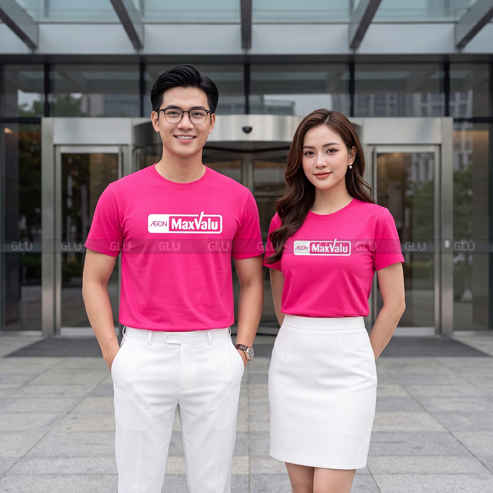 Áo thun cổ tròn may sẵn màu hồng nổi bật CT02022 2