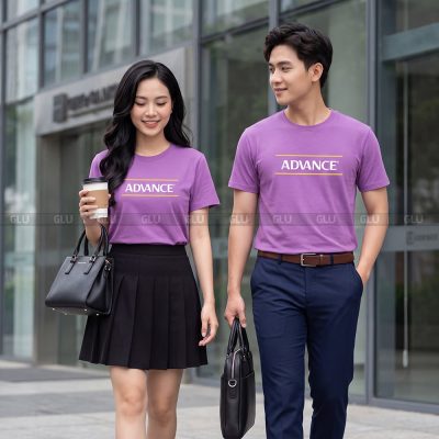 Áo thun cổ tròn may sẵn tận xưởng màu tím nhạt CT02002 5