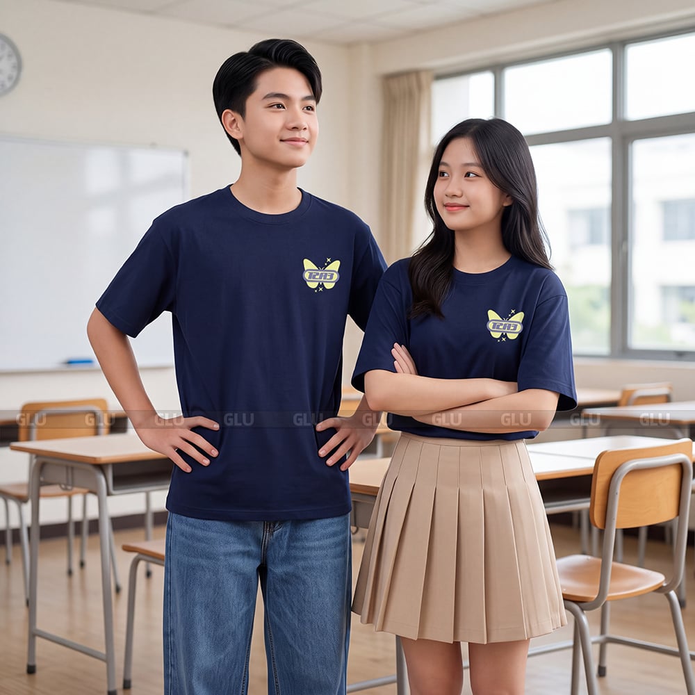 Áo thun đồng phục lớp màu xanh navy trẻ trung 10
