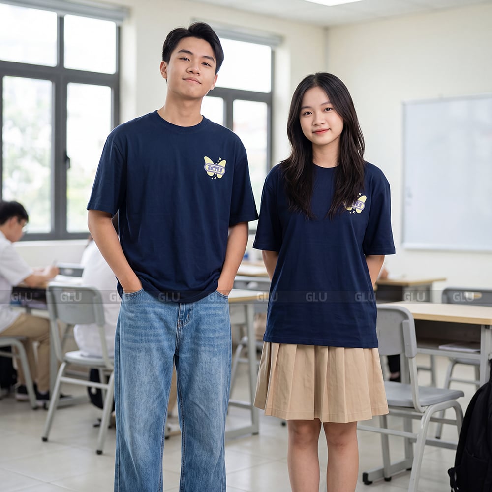 Áo thun đồng phục lớp màu xanh navy trẻ trung 9