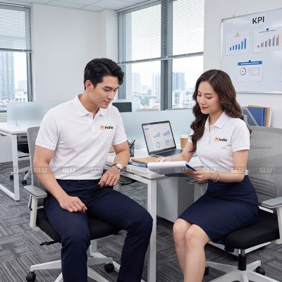 Đồng phục áo polo may sẵn màu trắng tiện lợi 1