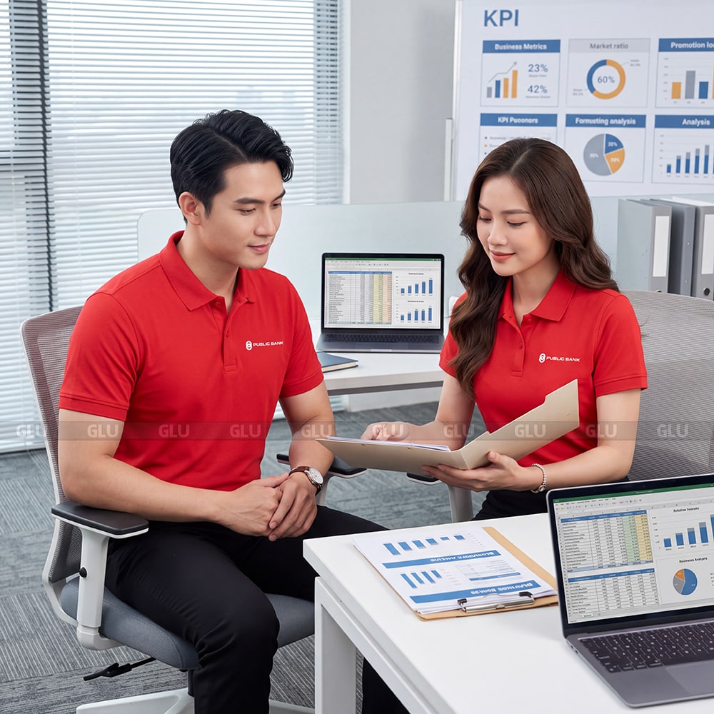 Đồng phục áo thun polo may sẵn màu đỏ chuyên nghiệp 4