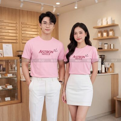 Đồng phục cổ tròn may sẵn form unisex phù hợp nam nữ 2