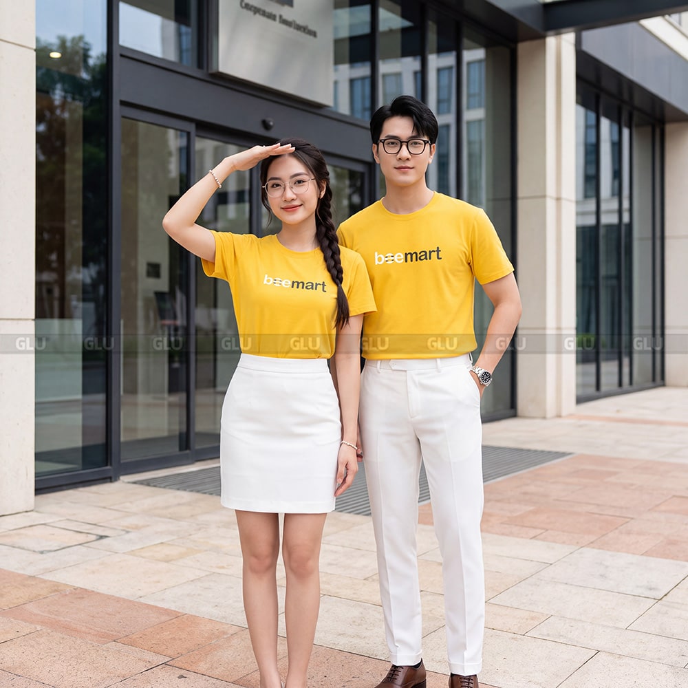 Đồng phục cổ tròn may sẵn may gia công tỉ mỉ giá rẻ 3