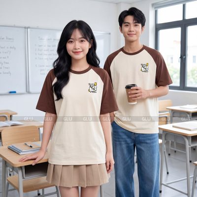Đồng phục lớp đẹp màu be phối nâu trẻ trung 7