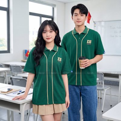 Đồng phục lớp giá rẻ màu xanh ve chai 7