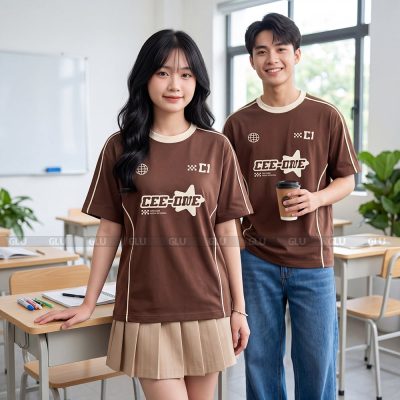 Mẫu áo lớp đẹp độc chất màu nâu hiện đại 6