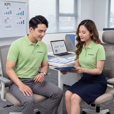 Mẫu áo polo đồng phục có sẵn màu xanh lá phù hợp nam nữ 4